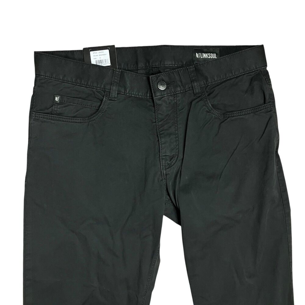 Linksoul Pants Mens 33x33 Black Dark Shadow Torrey Modern Fit Casual Golf LS6104